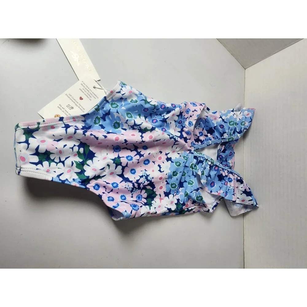 NWT Angel Season Girl’s One Piece Floral Swimsuit - Size 2T - UPF 50+